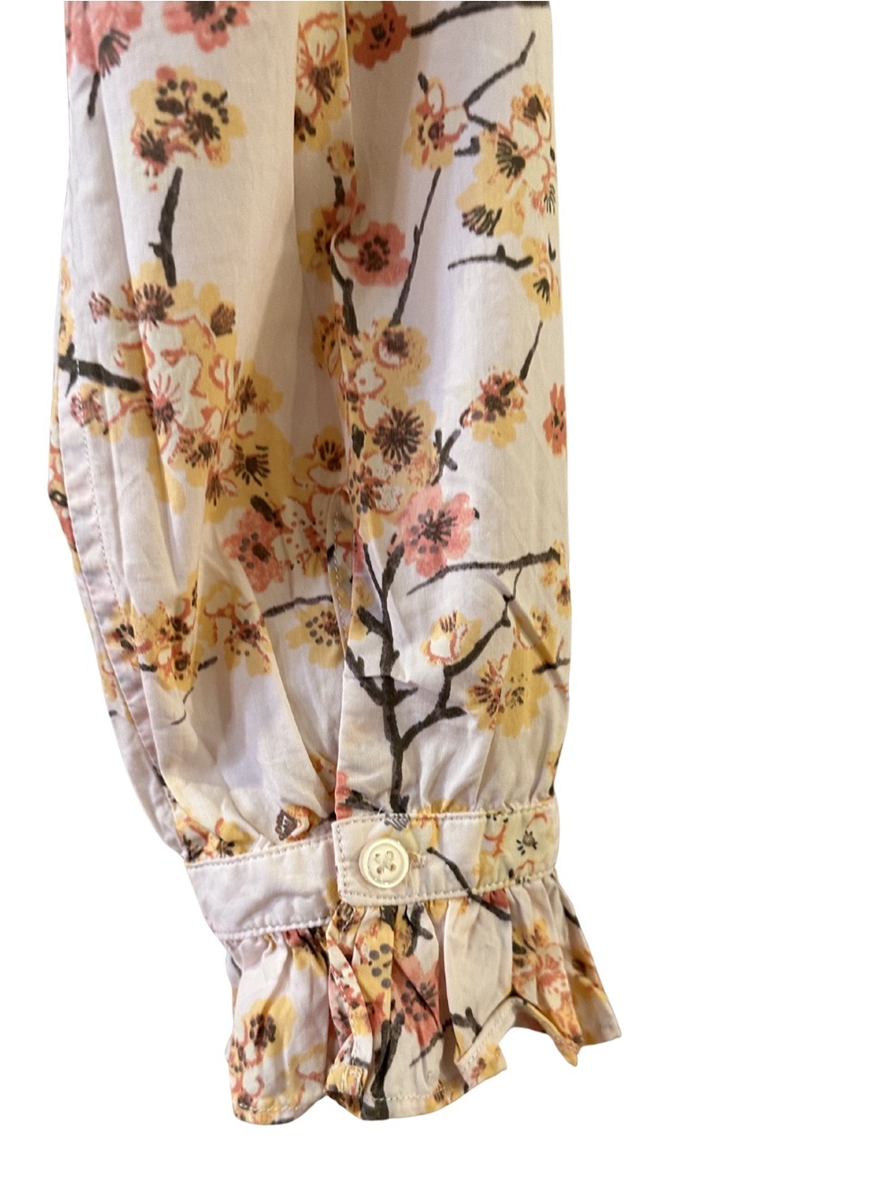 J. Crew Classic Fit Cherry Blossom Floral Ruffle Collar Button-Up Blouse - Picture 5 of 9